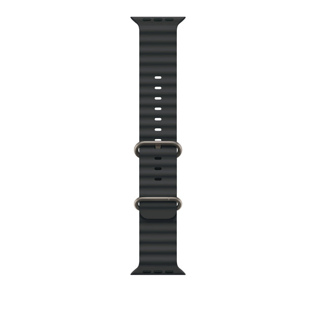 Apple Watch 49mm Ocean Band - Band: Black - Natural Titanium Finish