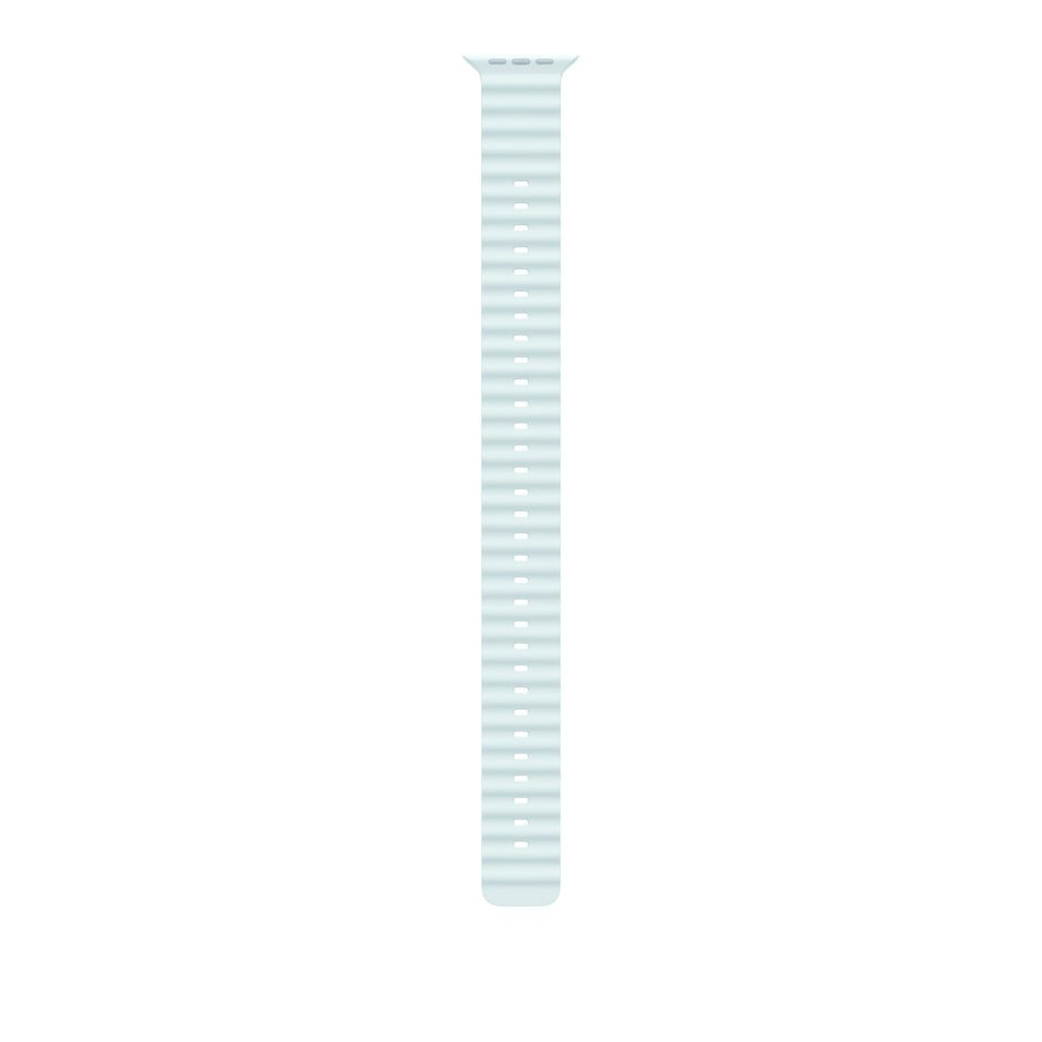 Apple Watch 49mm Ocean Band - Band: Ice Blue - Natural Titanium Finish