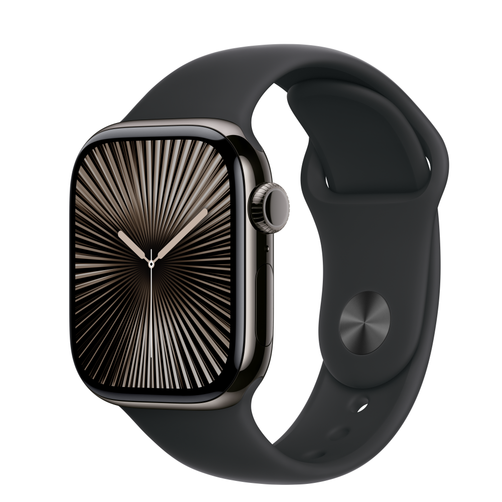 Apple Watch Series 10 Cellular 42mm - Slate Titanium / Black Sport Band - M/L