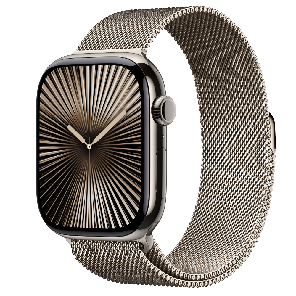 Apple Watch Series 10 Cellular 46mm - Natural Titanium / Natural Milanese Loop - M/L