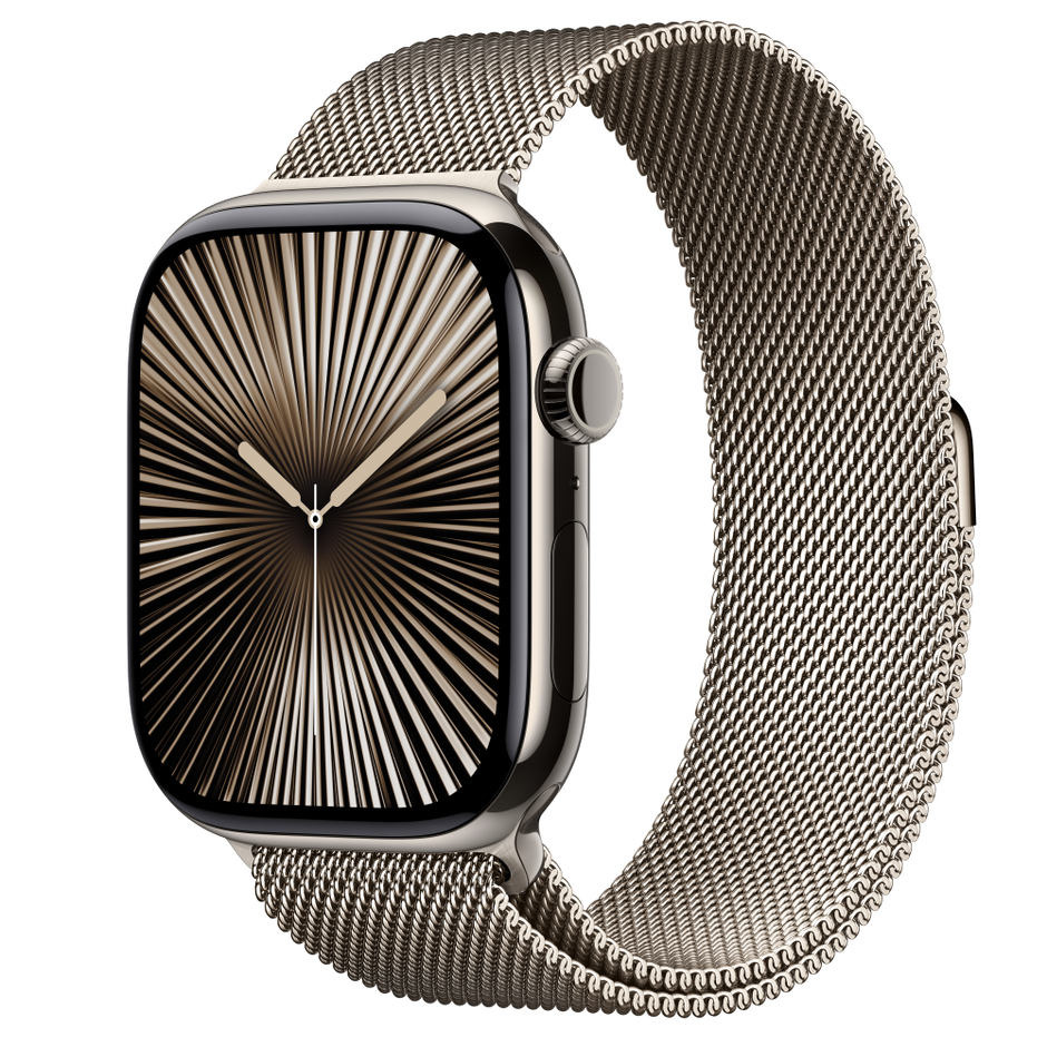 Apple Watch Series 10 Cellular 46mm - Natural Titanium / Natural Milanese Loop - M/L