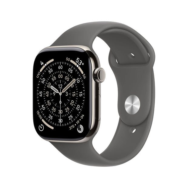 Apple Watch Series 11 Cellular 42mm - Natural Titanium / Stone Grey Sport Band - M/L