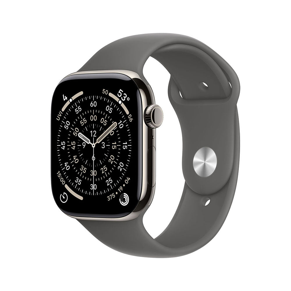 Apple Watch Series 11 Cellular 42mm - Natural Titanium / Stone Grey Sport Band - S/M
