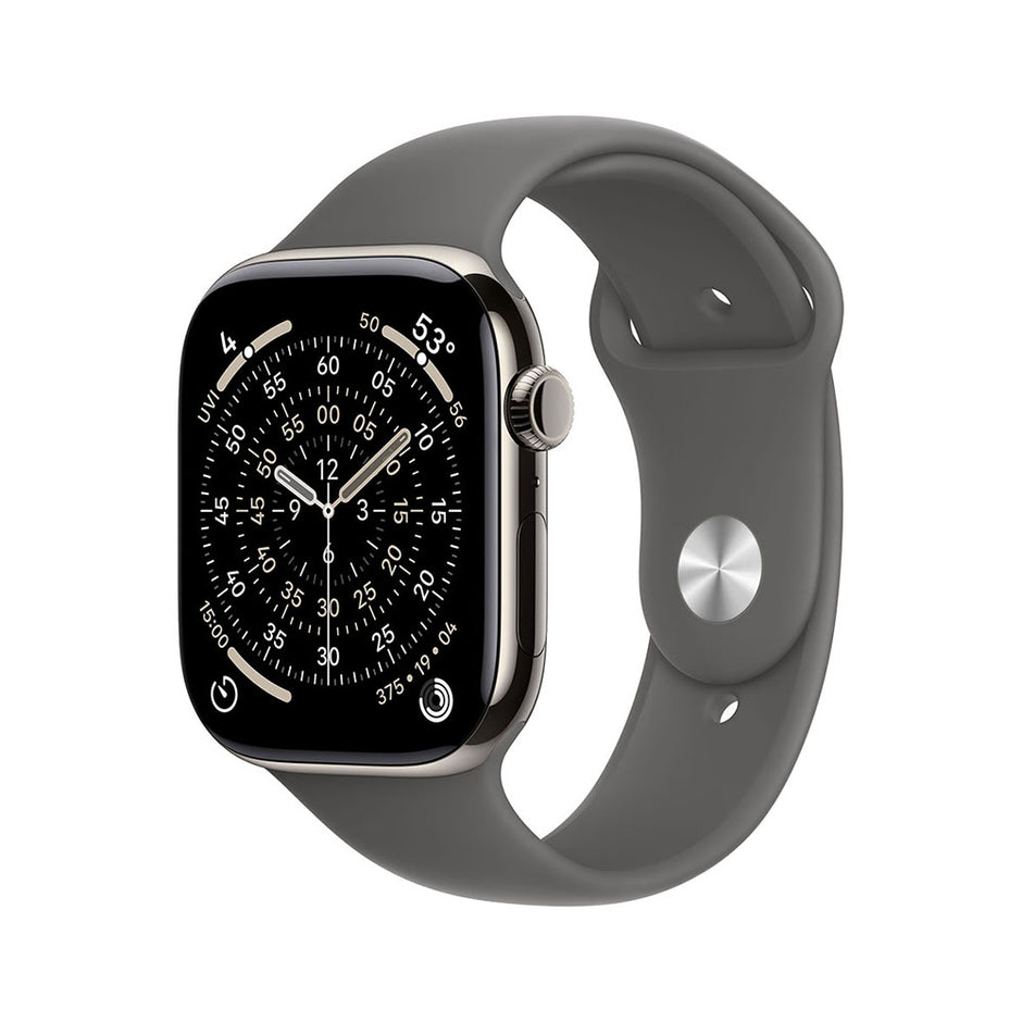 Apple Watch Series 11 Cellular 42mm - Natural Titanium / Stone Grey Sport Band - S/M