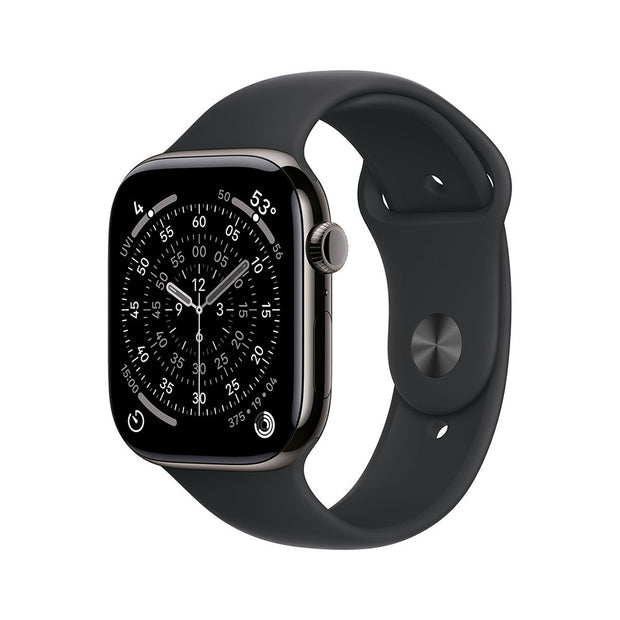 Apple Watch Series 11 Cellular 42mm - Slate Titanium / Black Sport Band - S/M
