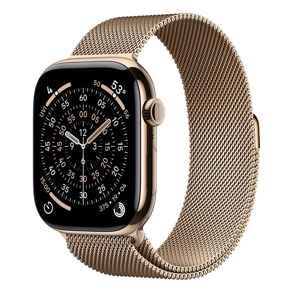 Apple Watch Series 11 Cellular 46mm - Gold Titanium / Gold Milanese Loop - S/M
