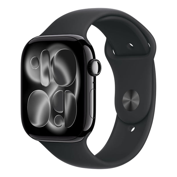 Apple Watch Series 11 Cellular 46mm - Jet Black Aluminium / Black Sport Band - S/M