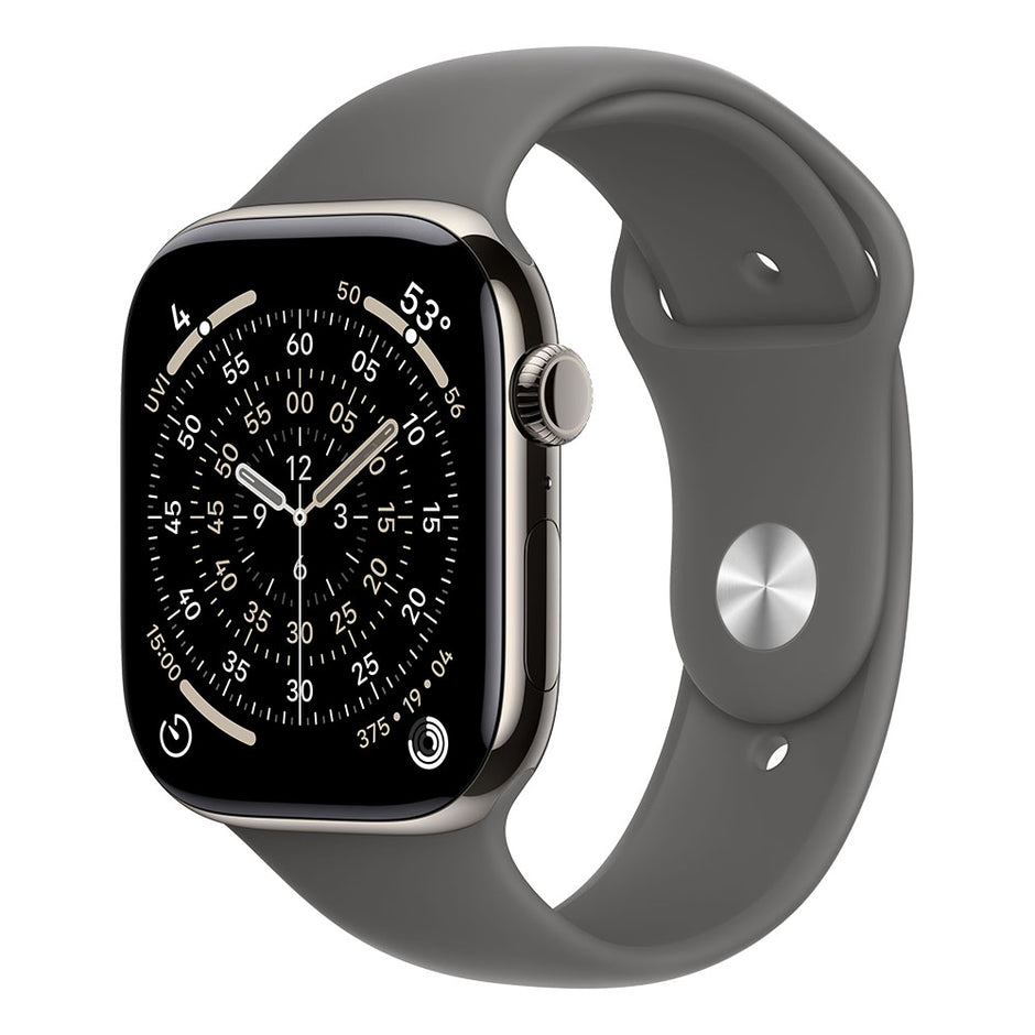 Apple Watch Series 11 Cellular 46mm - Natural Titanium / Stone Grey Sport Band - M/L