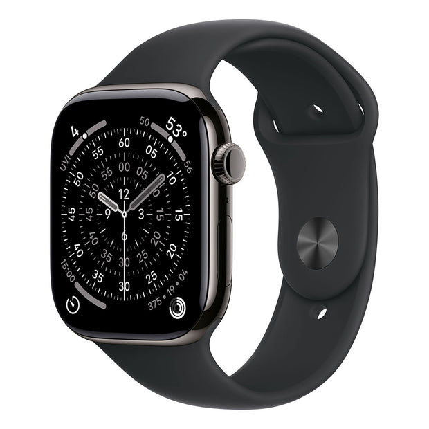 Apple Watch Series 11 Cellular 46mm - Slate Titanium / Black Sport Band - M/L