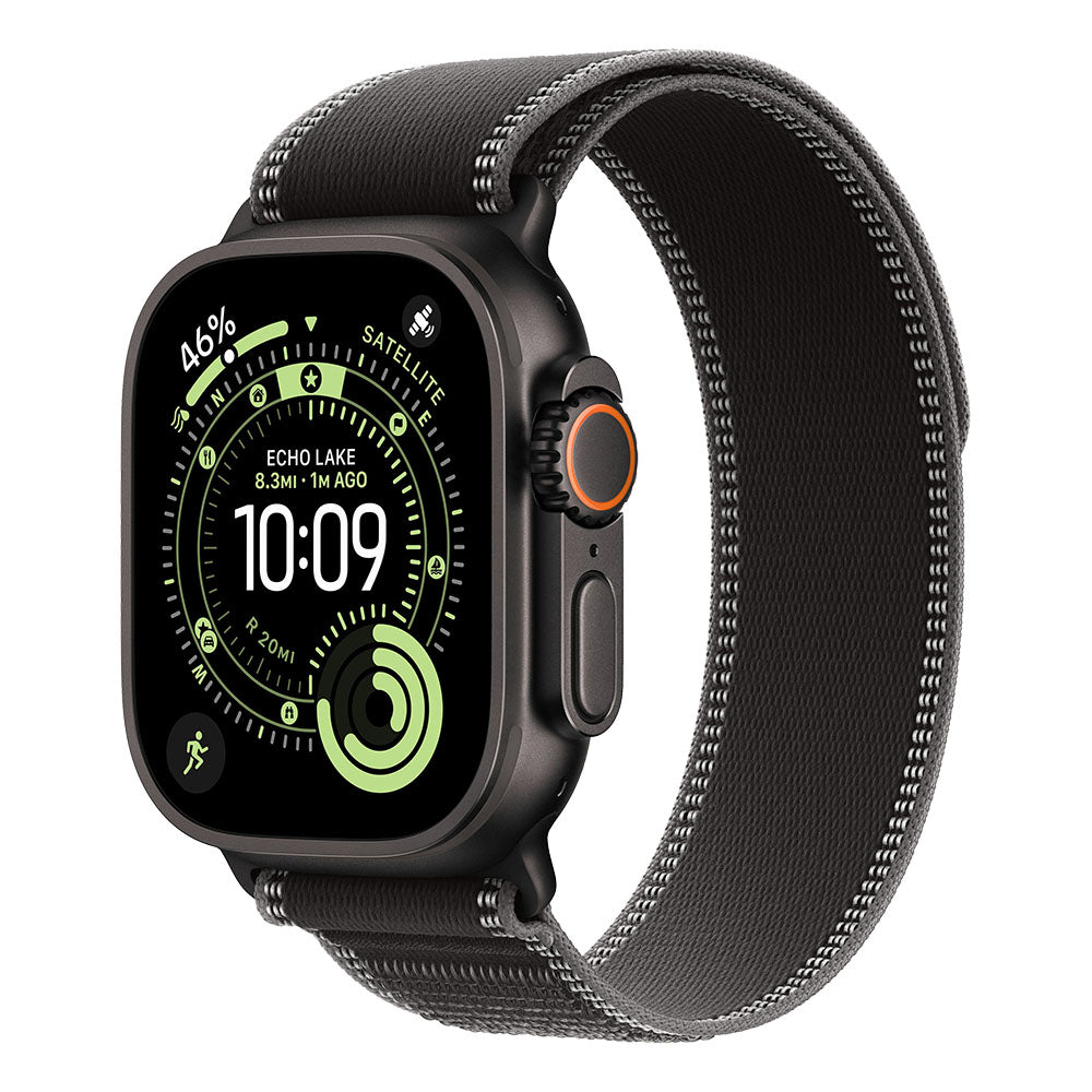 Apple Watch Ultra 3 Cellular 49mm - Black Titanium / Black/Charcoal Trail Loop - M/L