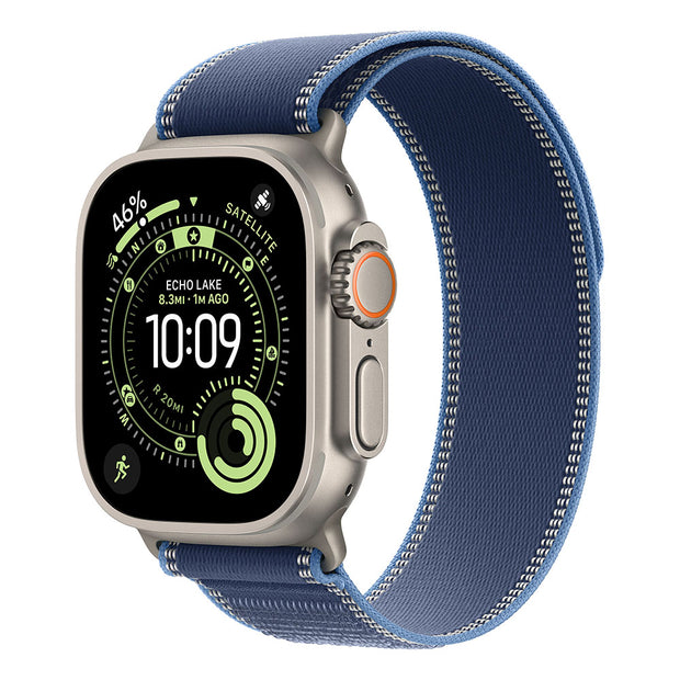 Apple Watch Ultra 3 Cellular 49mm - Natural Titanium / Blue/Bright Blue Trail Loop - M/L