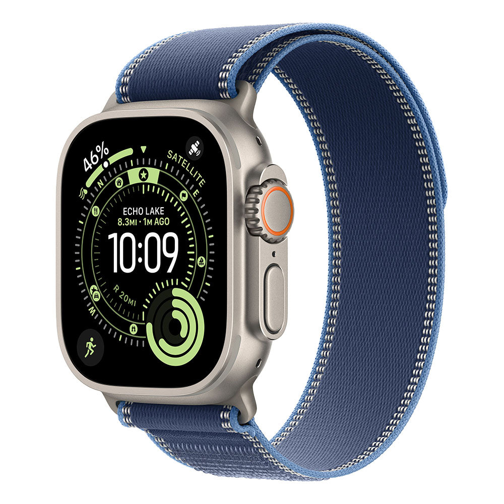 Apple Watch Ultra 3 Cellular 49mm - Natural Titanium / Blue/Bright Blue Trail Loop - S/M