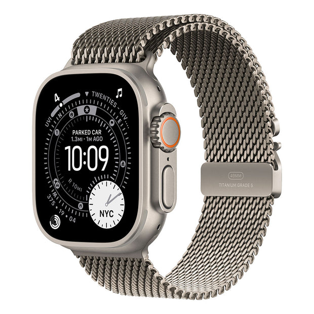 Apple Watch Ultra 3 Cellular 49mm - Natural Titanium / Natural Titanium Milanese Loop - Large