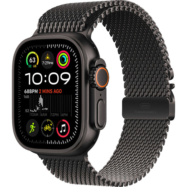Apple Watch Ultra 2 Cellular 49mm - Black Titanium / Black Titanium Milanese Loop - M
