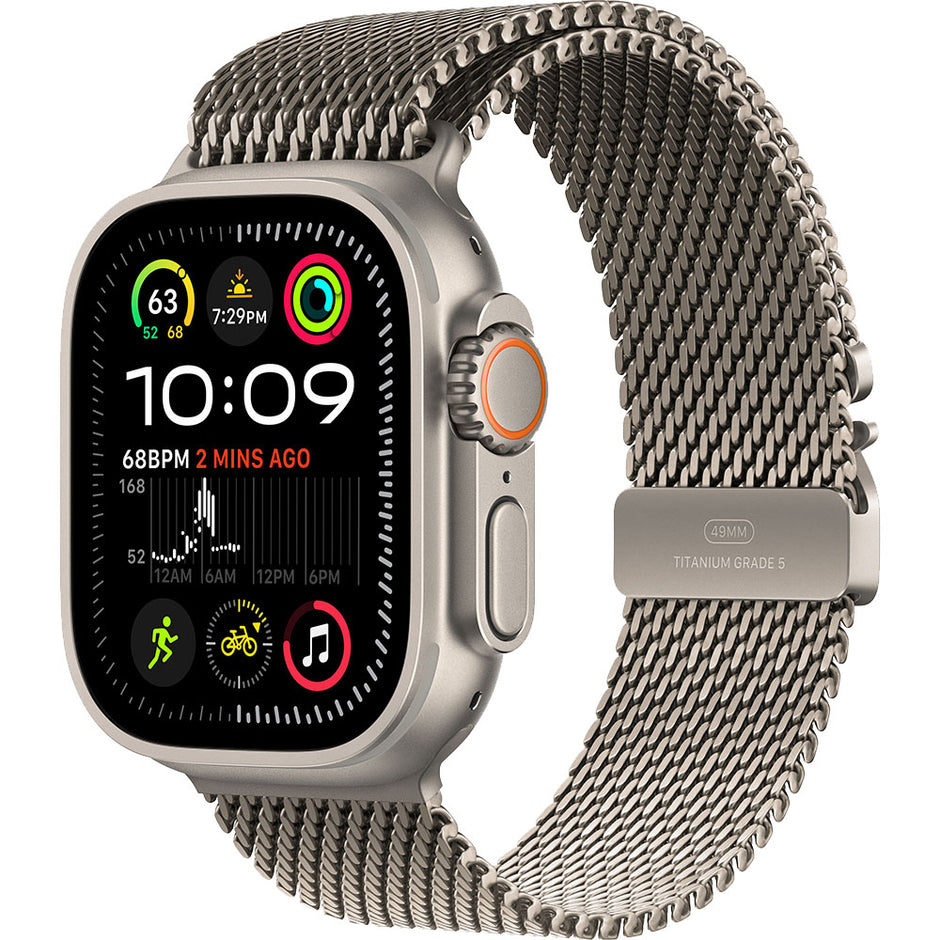 Apple Watch Ultra 2 Cellular 49mm - Natural Titanium / Natural Titanium Milanese Loop - S