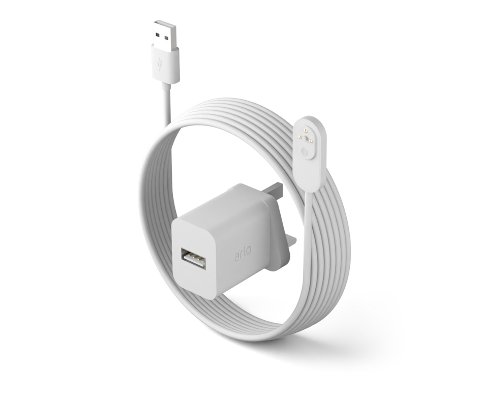 Кабел Arlo Indoor Magnetic Charging Cable 2.5 м, бял