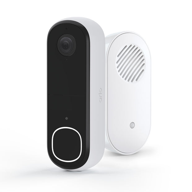 Видео звънец Arlo Essential Gen 2 2K + Chime, бял