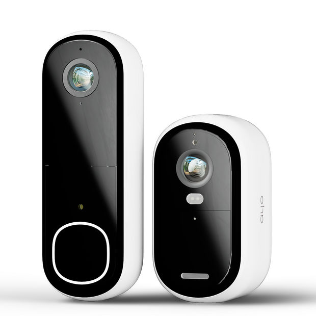 Пакет Arlo Essential Gen 2 – 2K външна камера + видео звънец, бял