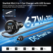2-в-1 автомобилно захранване 12V за Starlink Mini с LED дисплей