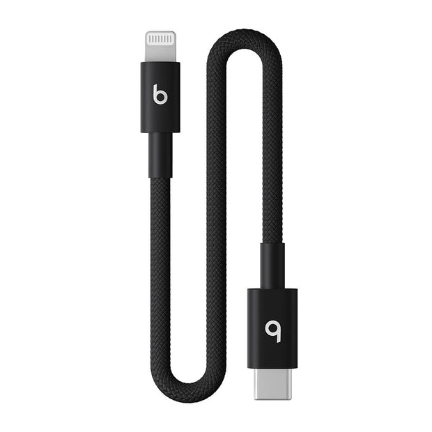 Кабел Beats, USB-C/Lightning, плетен, 20 см, Bolt Black