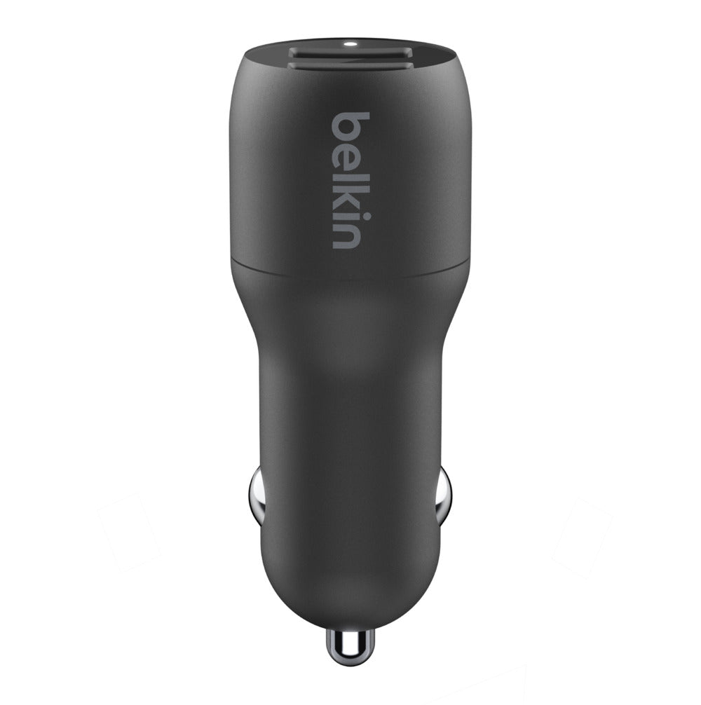 Автомобилно зарядно Belkin, 24W, USB-C + USB-A, черен