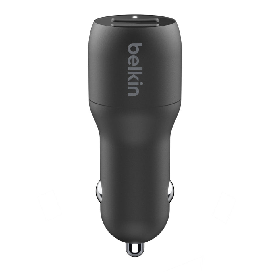 Автомобилно зарядно Belkin, 24W, USB-C + USB-A, черен