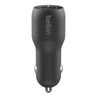 Автомобилно зарядно Belkin, 24W, USB-C + USB-A, черен