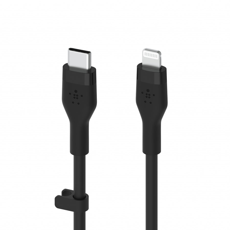 Кабел Belkin - Boost Charge, USB-C/Lightning, силиконов, 2 м, черен