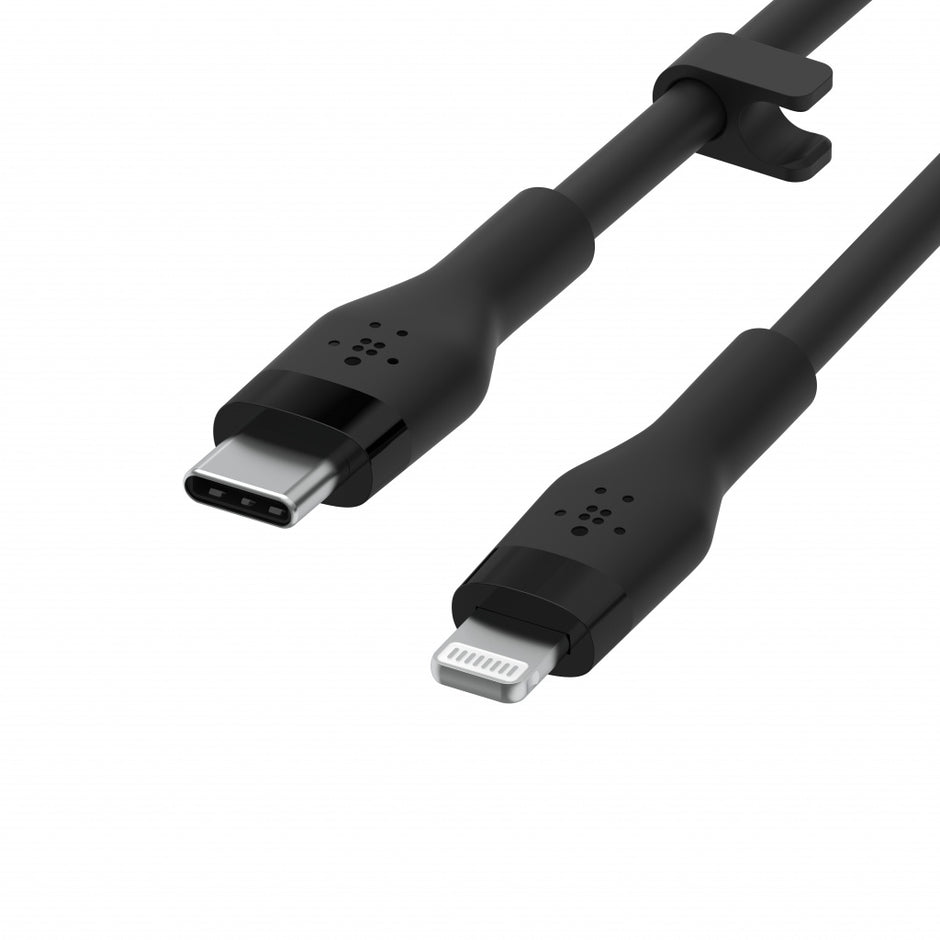 Кабел Belkin - Boost Charge, USB-C/Lightning, силиконов, 2 м, черен