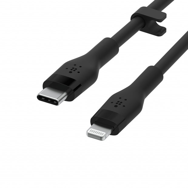 Кабел Belkin - Boost Charge, USB-C/Lightning, силиконов, 2 м, черен