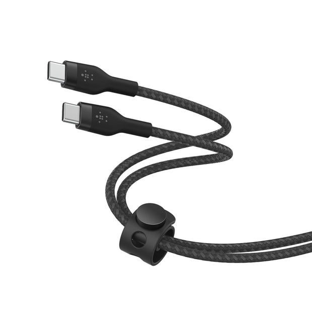 Кабел Belkin - Boost Charge, USB-C/USB-C, плетен, 3 м, черен