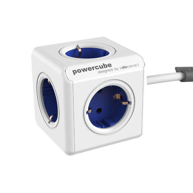 DesignNest PowerCube Extended 1300BL разклонител, 5 гнезда, 1.5 м кабел, син