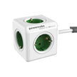 DesignNest PowerCube Extended 1300GN разклонител, 5 гнезда, 1.5 м кабел, зелен