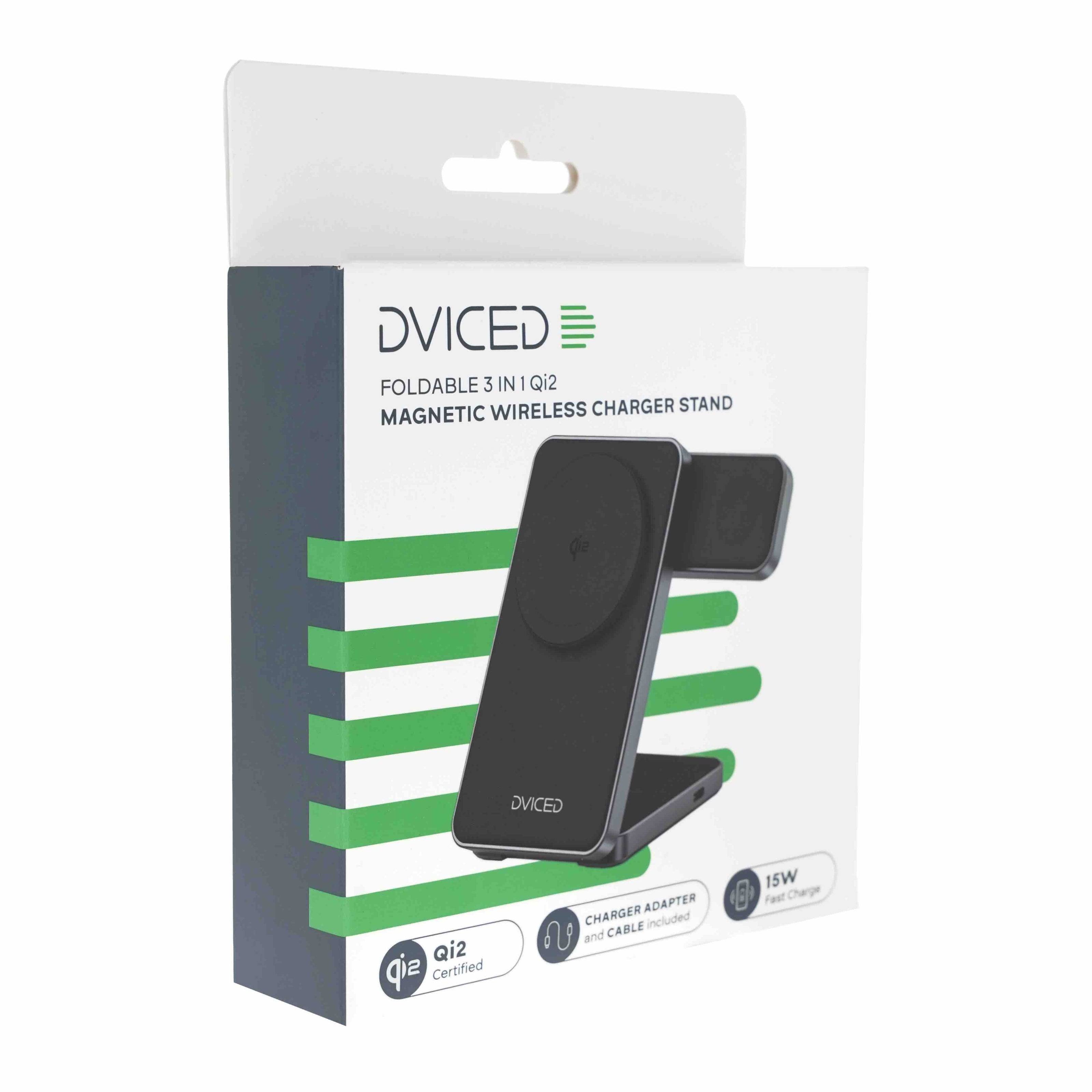 Безжично зарядно Dviced - Qi2, черен