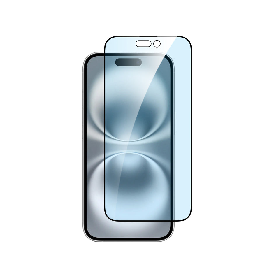 Протектор Dviced от закалено стъкло за iPhone 16 - anti-blue light, edge to edge, с апликатор