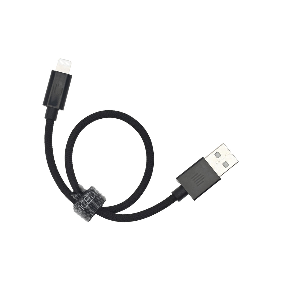 Кабел Dviced, USB-A/Lightning, найлонова оплетка, 0.25 м, черен