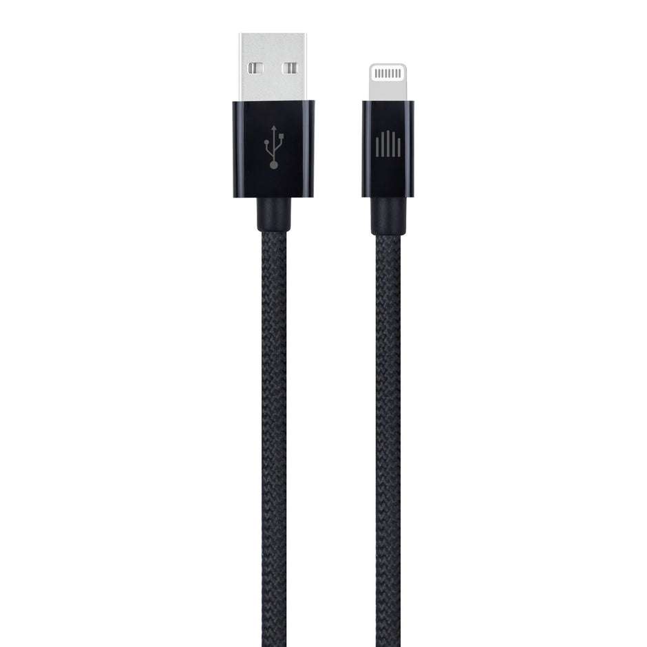 Кабел Dviced, USB-A/Lightning, найлонова оплетка, 0.25 м, черен
