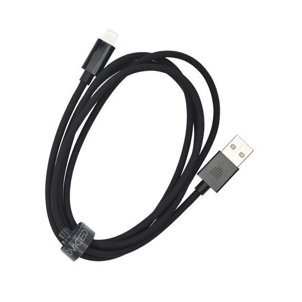 Кабел Dviced, USB-A/Lightning, найлонова оплетка, 1.25 м, черен