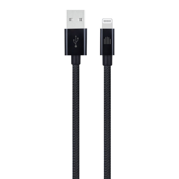 Кабел Dviced, USB-A/Lightning, найлонова оплетка, 1.25 м, черен
