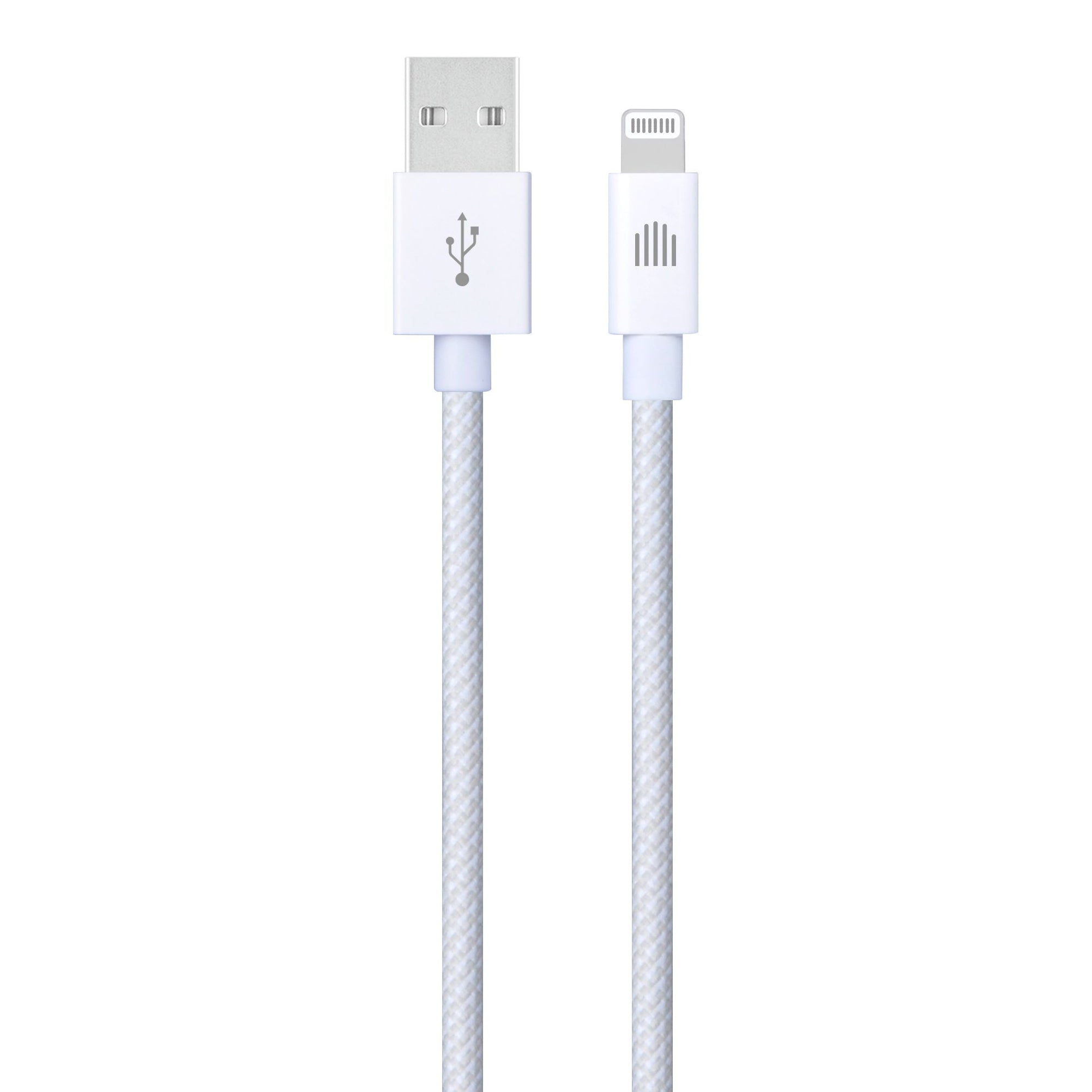Кабел Dviced, USB-A/Lightning, найлонова оплетка, 1.25 м, бял