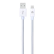 Кабел Dviced, USB-A/Lightning, найлонова оплетка, 1.25 м, бял