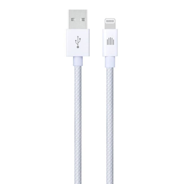 Кабел Dviced, USB-A/Lightning, найлонова оплетка, 1.25 м, бял