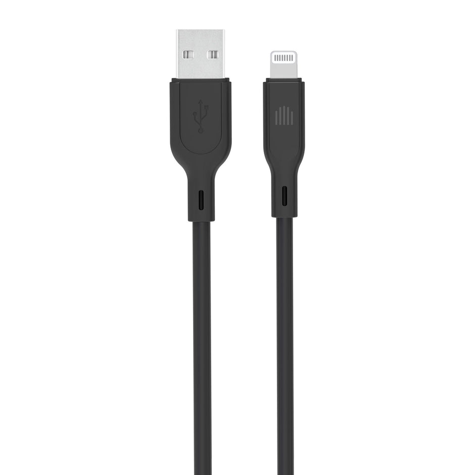 Кабел Dviced, USB-A/Lightning, силиконов, 1.25 м, черен