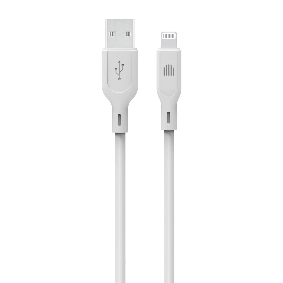Кабел Dviced, USB-A/Lightning, силиконов, 1.25 м, бял
