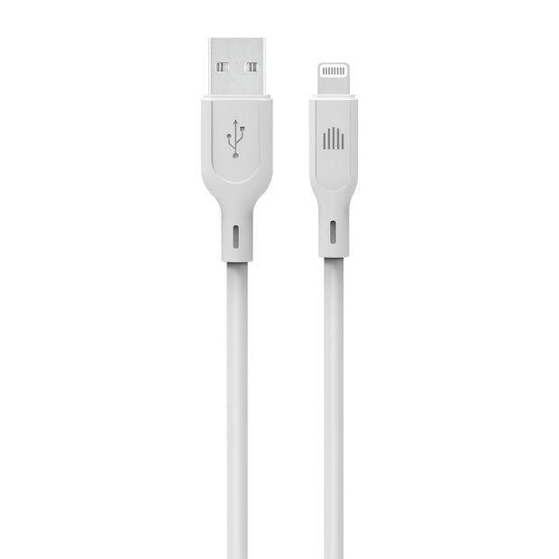 Кабел Dviced, USB-A/Lightning, силиконов, 1.25 м, бял