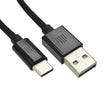 Кабел Dviced, USB-A/USB-C, найлонова оплетка, 1.25 м, черен