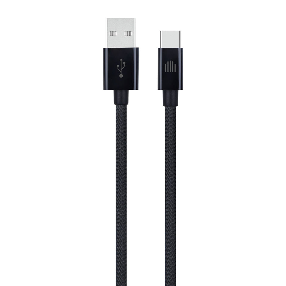 Кабел Dviced, USB-A/USB-C, найлонова оплетка, 1.25 м, черен