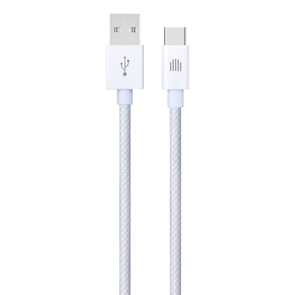 Кабел Dviced, USB-A/USB-C, найлонова оплетка, 1.25 м, бял