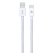 Кабел Dviced, USB-A/USB-C, найлонова оплетка, 1.25 м, бял