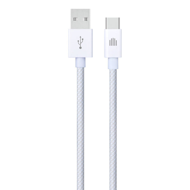 Кабел Dviced, USB-A/USB-C, найлонова оплетка, 1.25 м, бял